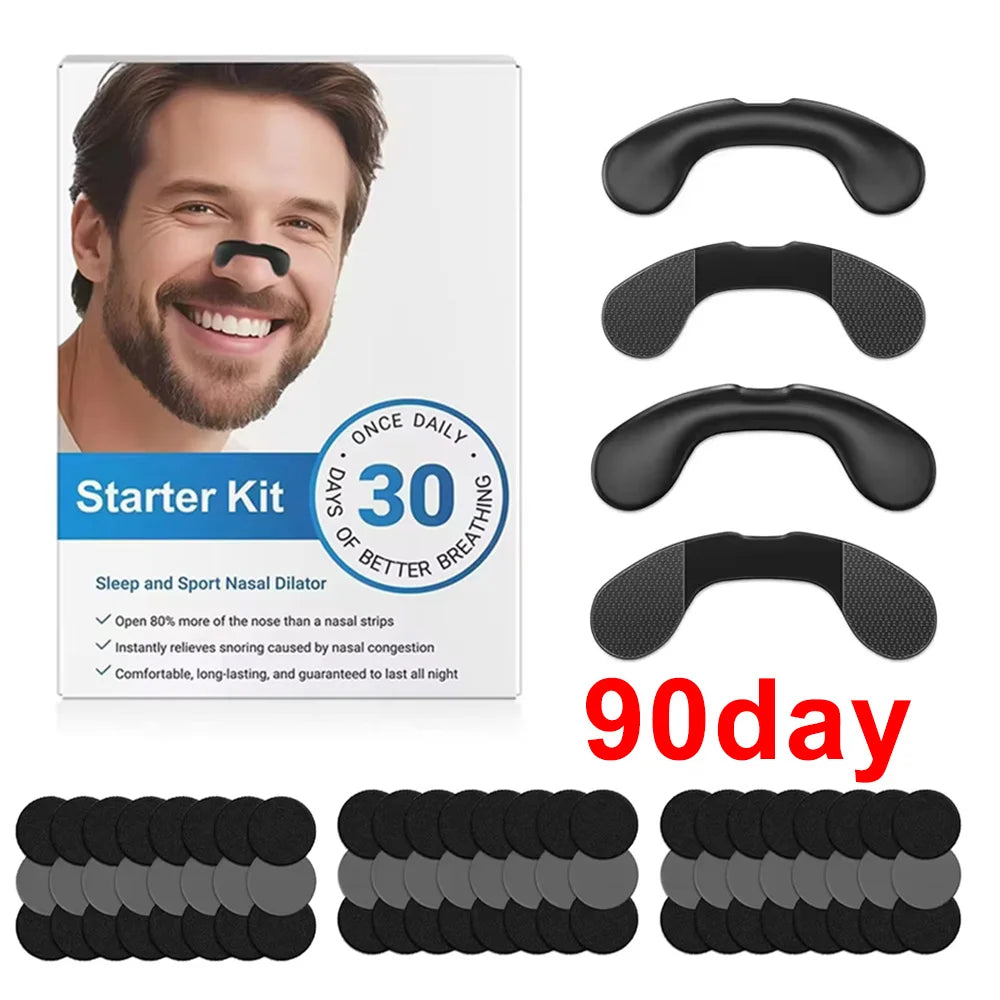 Nasal support kit labelled 90 day with support pieces and adhesive tabs