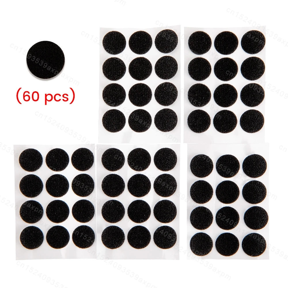 Sheets of 60 black circular replacement adhesive tabs for the nasal support system