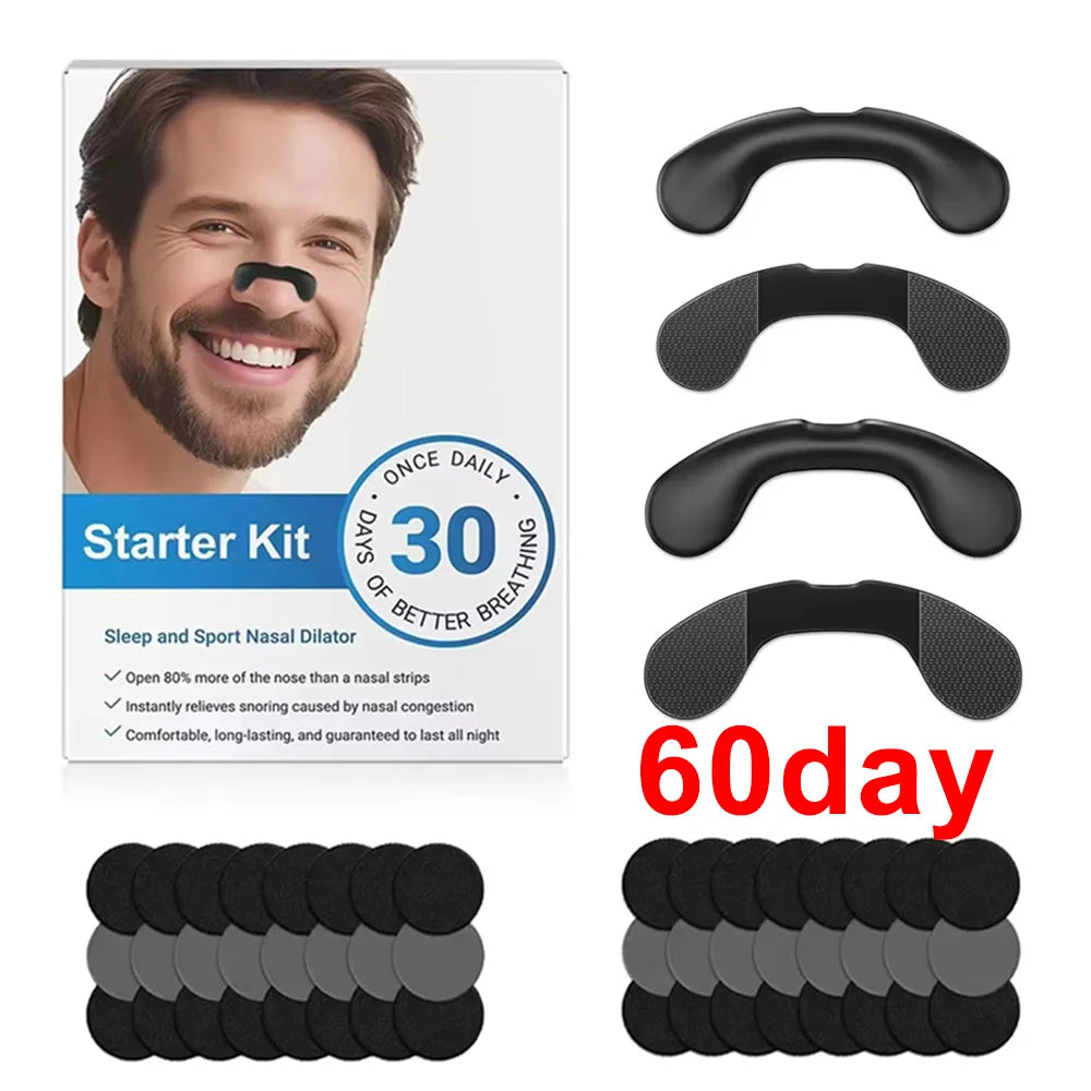 Nasal support kit labelled 60 day with support pieces and adhesive tabs